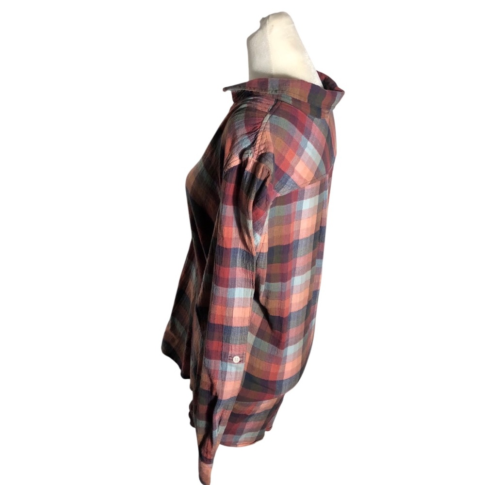 North River plaid button front long sleeve woven shirt. Sz Large - Picture 2 of 4